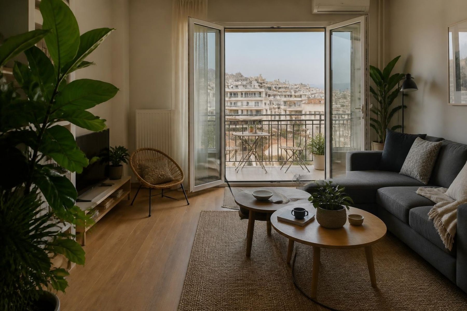 Salón de un piso en un edificio de Atenas